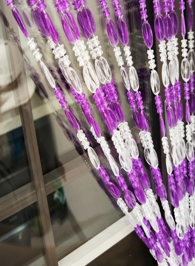 ave split Beaded Curtain Doorways Acrylic Hanging Door Beads String Curtains Tassel Room Divider Screen Decor for Doorway Window Living Room Wedding (1, Purple, 39 inch x 78.7 inch) - Image 2