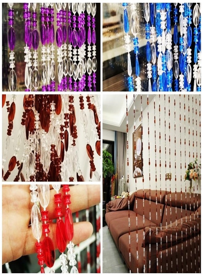 ave split Beaded Curtain Doorways Acrylic Hanging Door Beads String Curtains Tassel Room Divider Screen Decor for Doorway Window Living Room Wedding (1, Purple, 39 inch x 78.7 inch) - Image 5