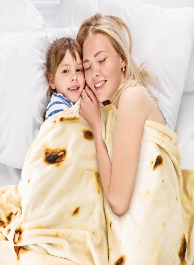 Bnuitland 71 Inches Burritos Tortilla Blanket, 300GSM Giant Funny Gift Throw with Pouch for Adults, Double Sided Novelty Realistic Super Soft Taco Food Blanket for Bed/Sofa - Image 3