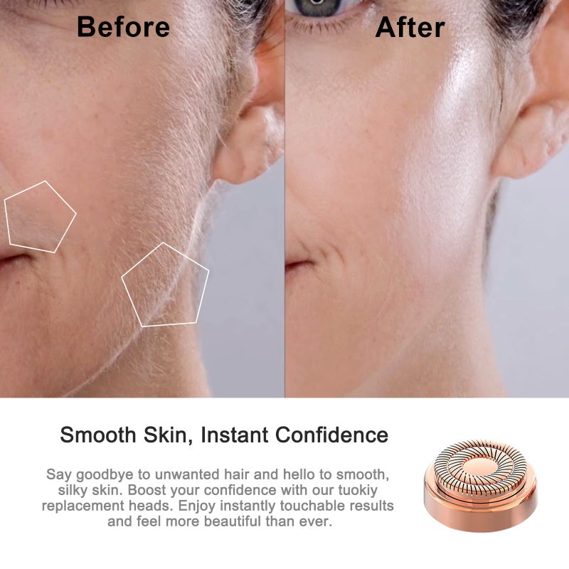 tuokiy Replacement Heads for Flawless Facial Hair Remover, Replacement Blades for Finishing Touch Flawless Hair Removal Gen 2 - Image 3