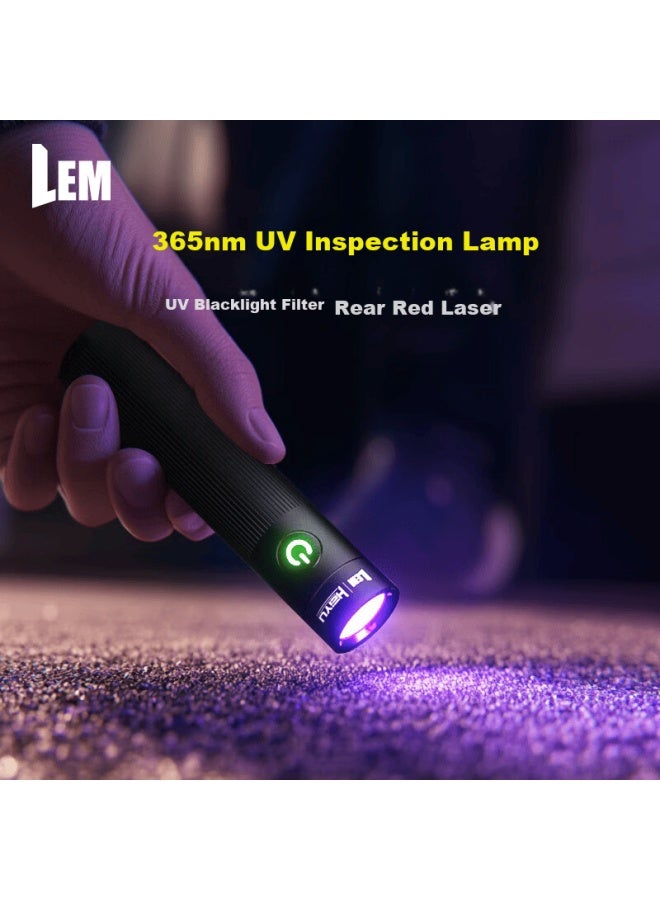 Lem Wood's Lamp Uv Light 365nm Ultraviolet Flashlight For Fruit, Vegetable, Cat Ringworm Detection, Currency Verification, And Alcohol Inspection Laser Pen - Image 1