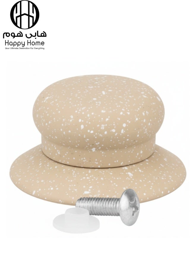 Happy Home Universal Pot Lid Knob Replacement – Heat-Resistant Handle Compatible with Glass & Metal Lids, Crockpot & Cookware – Durable Easy-Grip Pot Lid Handle with Strong Mounting Screw – Quick & Easy Installation -Beige - Image 2