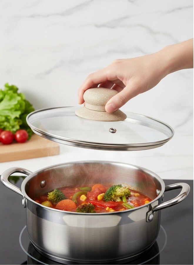 Happy Home Universal Pot Lid Knob Replacement – Heat-Resistant Handle Compatible with Glass & Metal Lids, Crockpot & Cookware – Durable Easy-Grip Pot Lid Handle with Strong Mounting Screw – Quick & Easy Installation -Beige - Image 3