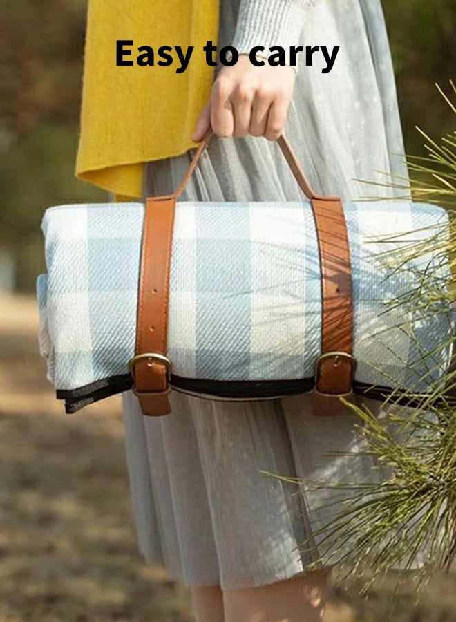 أبيكس بطانية نزهة كبيرة جدًا مقاومة للماء، بطانية قابلة للطي مقاومة للماء 200 × 200 سم، سجادة نزهة محمولة، بطانية نزهة عشبية للتخييم لـ 8 أشخاص بالغين، سجادة نزهة خارجية، مستلزمات أنشطة التخييم الخارجية - Image 5