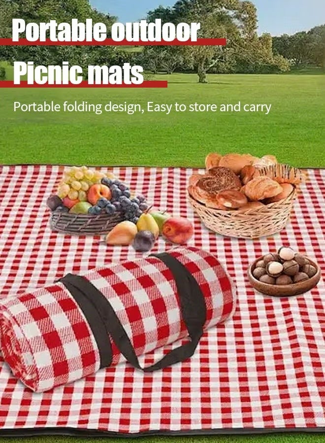 أبيكس بطانية نزهة كبيرة جدًا مقاومة للماء، بطانية قابلة للطي مقاومة للماء 200 × 200 سم، سجادة نزهة محمولة، بطانية نزهة عشبية للتخييم لـ 8 أشخاص بالغين، سجادة نزهة خارجية، مستلزمات أنشطة التخييم الخارجية - Image 3