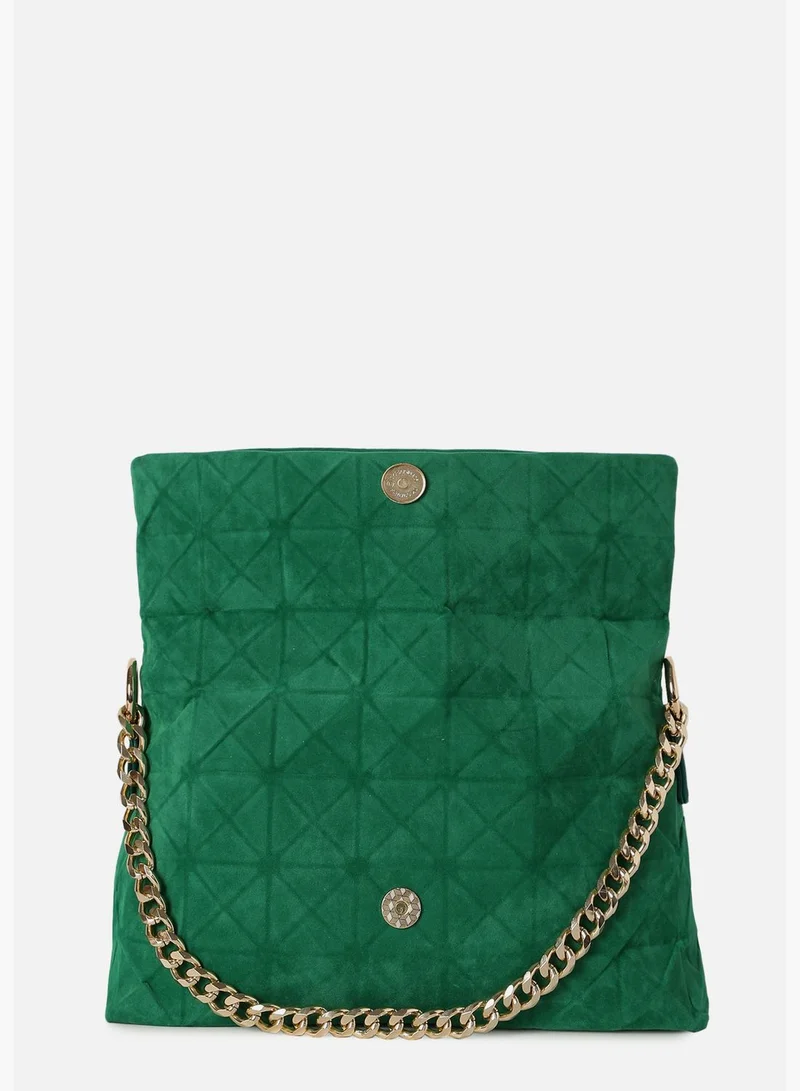 Haute Sauce Quilted Magnet Lock Sling Bag with Chain Strap