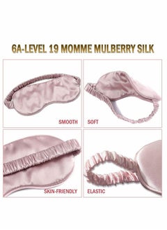 Excefore Sleep Mask, Silk Eye Mask for Sleeping Women/Men/Girls, Both Sides 100% Pure Mulberry Silk Blackout Anti-Allergy Blindfold with Elastic Strap for Full Night's Sleep, Travel and Nap (Pink)  - Image 5