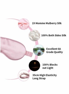 Excefore Sleep Mask, Silk Eye Mask for Sleeping Women/Men/Girls, Both Sides 100% Pure Mulberry Silk Blackout Anti-Allergy Blindfold with Elastic Strap for Full Night's Sleep, Travel and Nap (Pink)  - Image 4