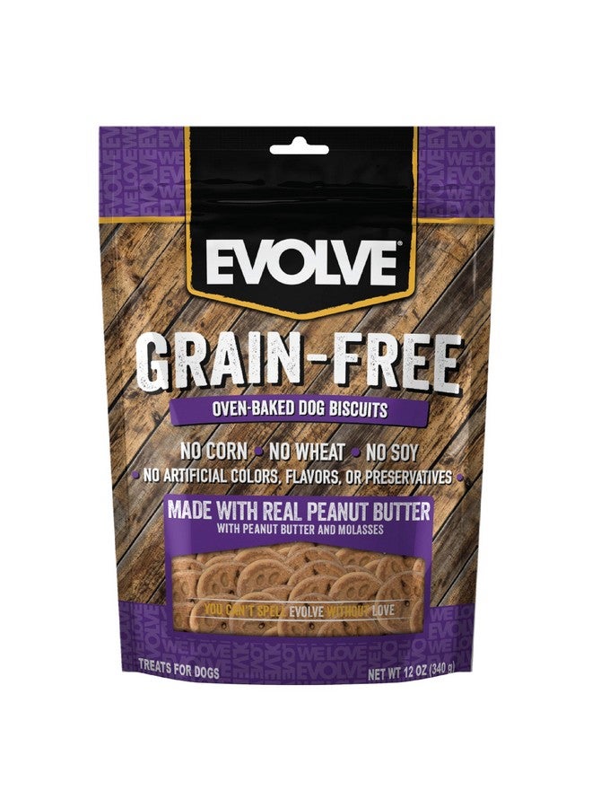 Evolve Grain Free Dog Biscuits with Real Peanut Butter and Molasses - Image 1