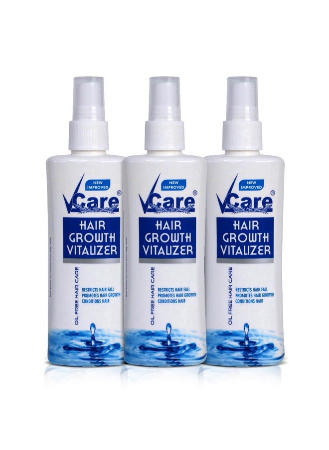 VCare Hair Growth Vitalizer For Frizzy Hair And Moisturize Dry Head | Reduces Hair Fall | Dandruff Control Serum Oil Free | No Sulphate, No Cruelty, And No Paraben(Pack Of 3)100 Ml  - Image 1