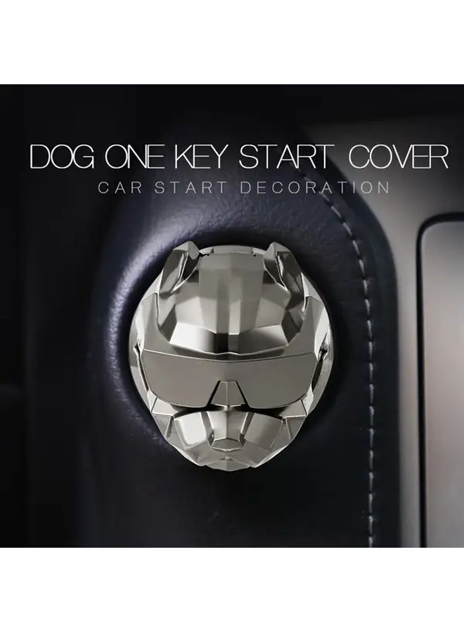 Red Bully Dog Car One Button Start Decorative Cover Protective Ignition Switch Sticker - Image 1