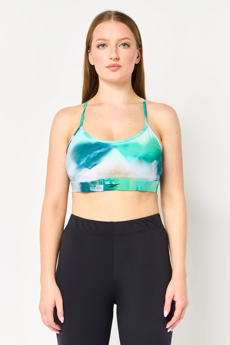 Reebok Women Padded Brand Logo Training Sport Bra, Multicolor - Image 1