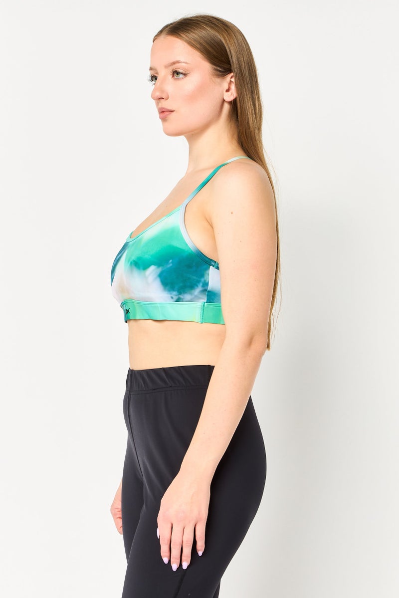 Reebok Women Padded Brand Logo Training Sport Bra, Multicolor - Image 3