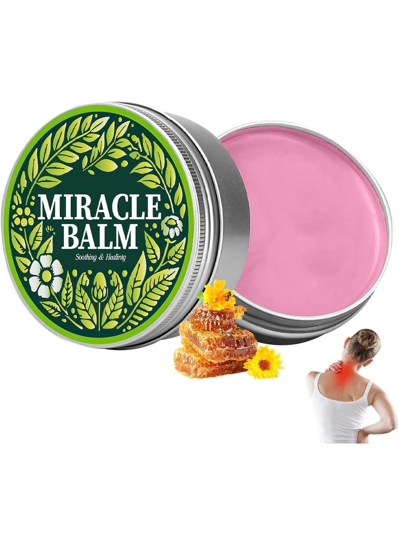 ximonth Miracle Botanical Balm – Pink Soothing Cream with Honey & Calendula – Natural Relief for Sore Muscles, Back Pain, Neck Stiffness & Daily Strain - Image 3