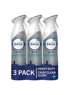 febreze Air Freshener Spray, Air Deodorizer Odor Fighter Spray For Strong Odors, Bathroom Deodorizer, Heavy Duty Crisp Clean Scent, 8.8 Oz (Pack of 3), Bathroom Spray, Air Refresher  - Image 1