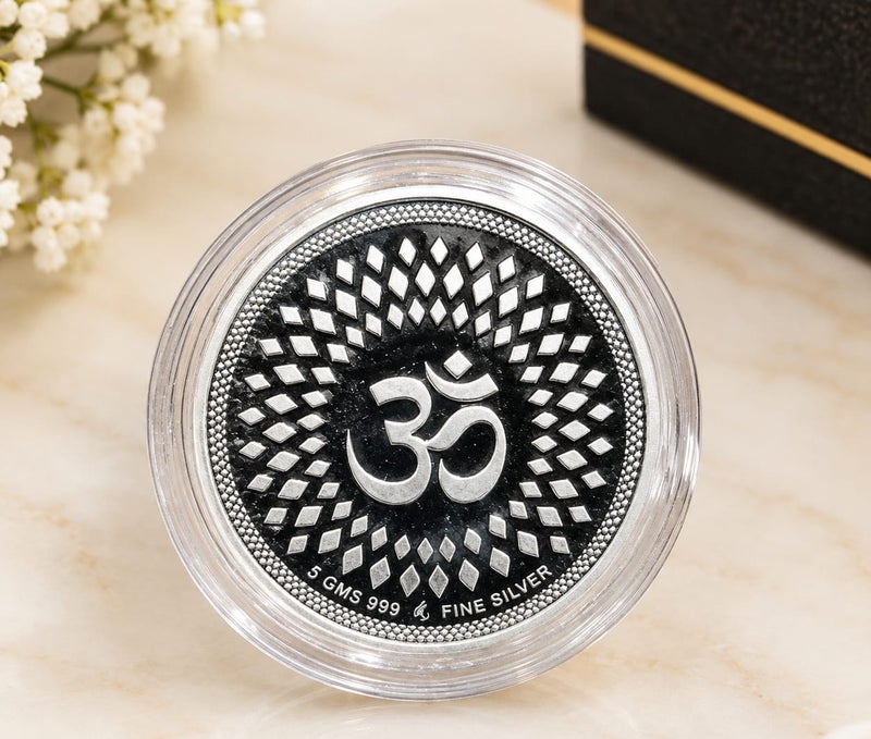 KHUSHBOO JEWELS 5G 999 FINE PURE SILVER  GANESHA  COLOURED COIN - Image 2