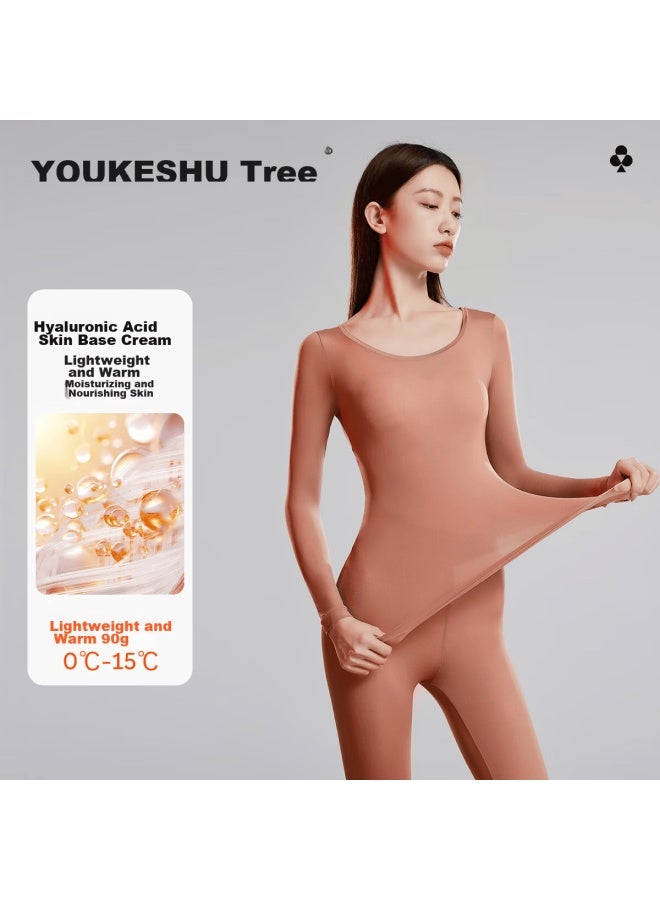 Youkeshu Women's Base Layer Autumn Underwear Set With Hyaluronic Acid, Seamless Skin-friendly Invisible Face Mask Base Layer Sale] - Image 3