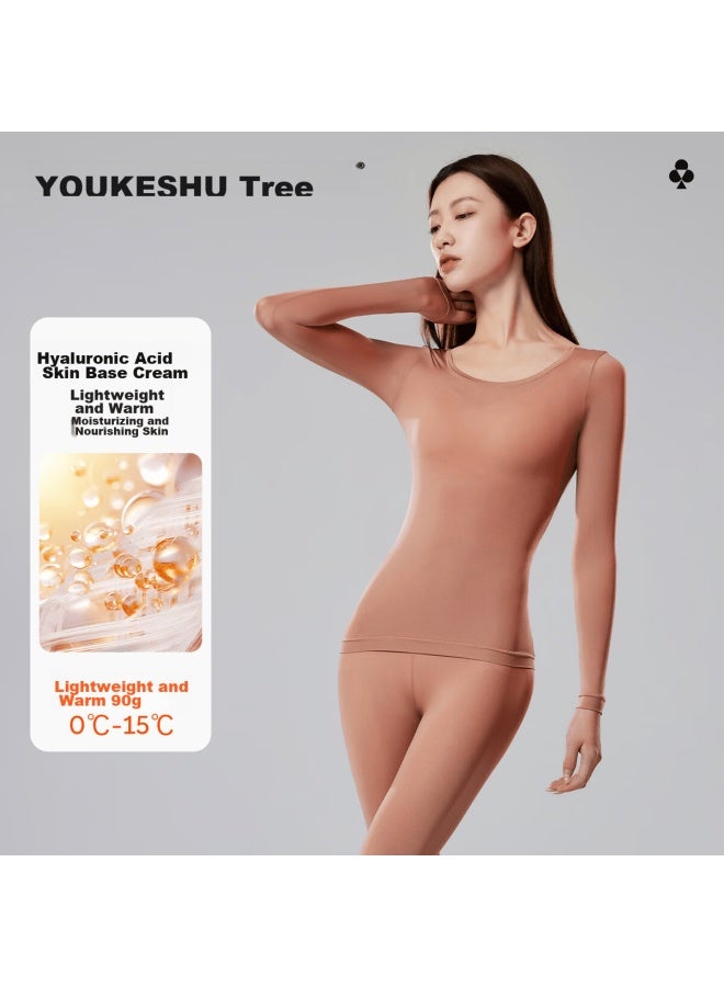 Youkeshu Women's Base Layer Autumn Underwear Set With Hyaluronic Acid, Seamless Skin-friendly Invisible Face Mask Base Layer Sale] - Image 2