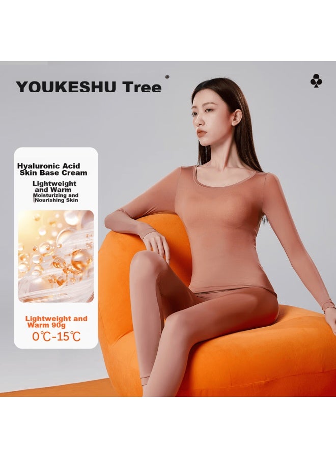 Youkeshu Women's Base Layer Autumn Underwear Set With Hyaluronic Acid, Seamless Skin-friendly Invisible Face Mask Base Layer Sale] - Image 1