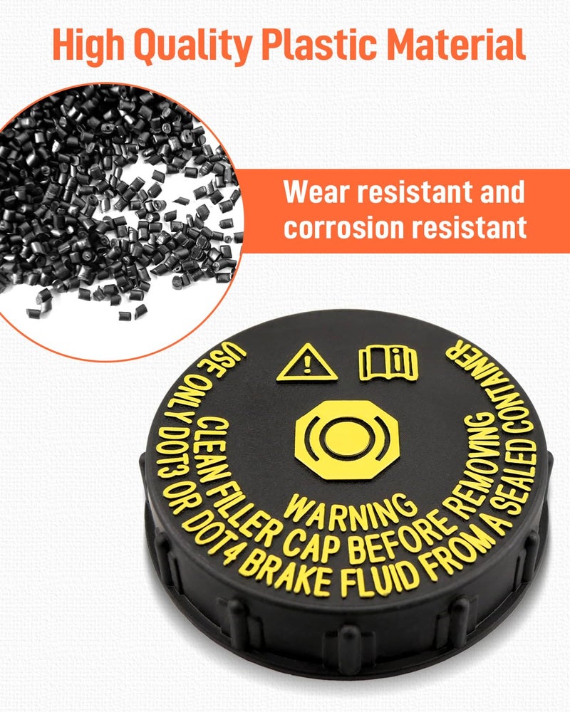Quaneguzy Brake Fluid Tank Reservoir Cap Fits for Nissan Rogue 2015-2023 Rogue Sport 2017 2018 2019 2020 2021 Brake Master Cylinder Oil Reservoir Tank Cap Replace 460204BA0A Black - Image 3