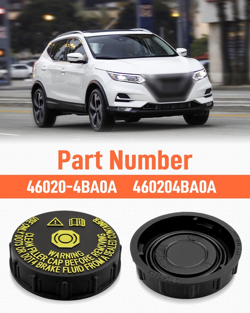 Quaneguzy Brake Fluid Tank Reservoir Cap Fits for Nissan Rogue 2015-2023 Rogue Sport 2017 2018 2019 2020 2021 Brake Master Cylinder Oil Reservoir Tank Cap Replace 460204BA0A Black - Image 5
