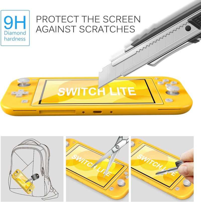 ivoler 4-Pack Screen Protector Tempered Glass for Nintendo Switch Lite, Transparent HD,High Definition,Clear Anti-Scratch with Anti-Fingerprint Bubble-Free Fit Switch Lite 2019 - Image 4