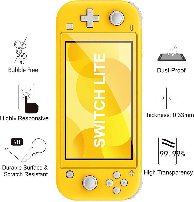 ivoler 4-Pack Screen Protector Tempered Glass for Nintendo Switch Lite, Transparent HD,High Definition,Clear Anti-Scratch with Anti-Fingerprint Bubble-Free Fit Switch Lite 2019 - Image 2