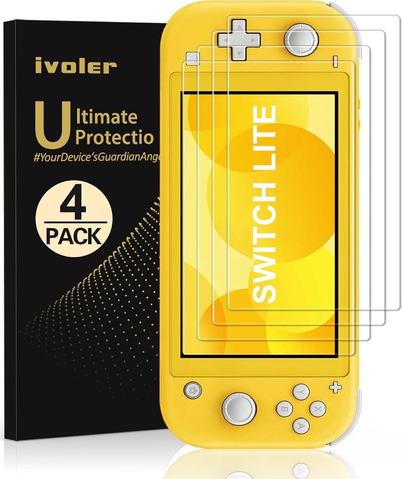 ivoler 4-Pack Screen Protector Tempered Glass for Nintendo Switch Lite, Transparent HD,High Definition,Clear Anti-Scratch with Anti-Fingerprint Bubble-Free Fit Switch Lite 2019 - Image 1