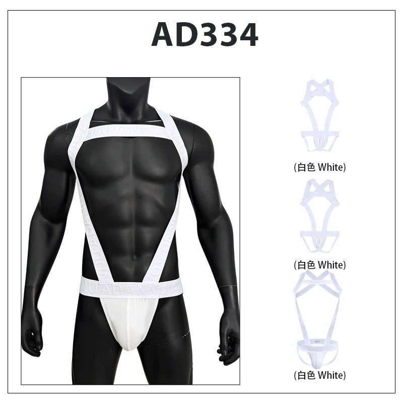 Sexy Men's One-Piece Strapless Boxer Briefs with Hollow Design - AD334 - Image 2
