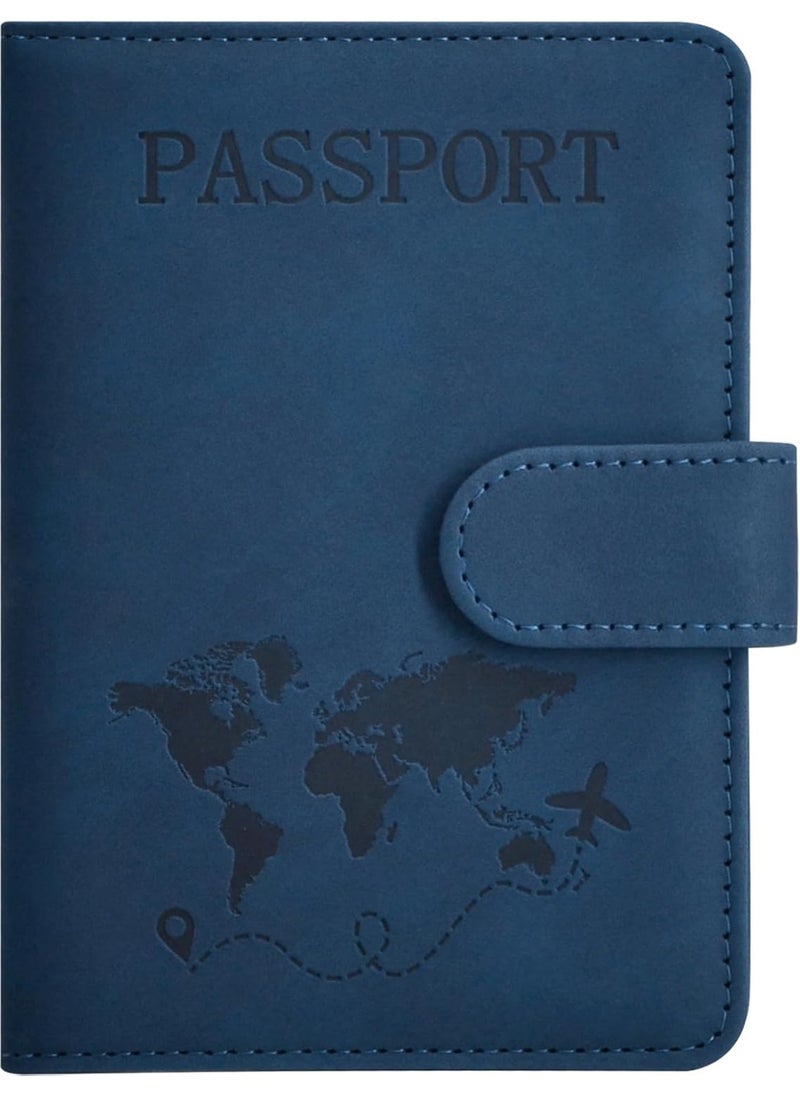 Generic Passport Holder for Travel Essentials, Passport Wallet Cover Case for Travel Must Haves Accessories,Passport Book Holders for Women and Men Blue  - Image 1