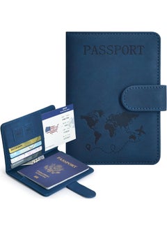 Generic Passport Holder for Travel Essentials, Passport Wallet Cover Case for Travel Must Haves Accessories,Passport Book Holders for Women and Men Blue  - Image 2