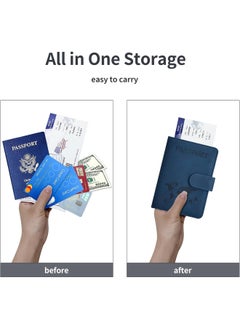 Generic Passport Holder for Travel Essentials, Passport Wallet Cover Case for Travel Must Haves Accessories,Passport Book Holders for Women and Men Blue  - Image 5