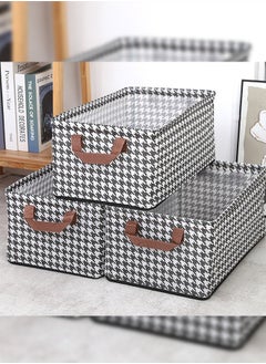 Haidue 3 Pieces Foldable Closet Storage Organizer Washable Closet Storage Box with Carrying Handles Cube Storage Bin for Clothes Wardrobe Home Bedroom Office  - Image 2