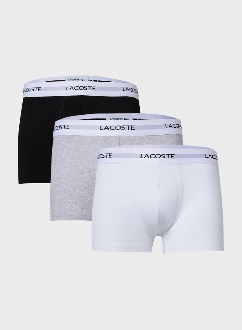 LACOSTE 3-Pack Stretch Cotton Trunks - Image 1