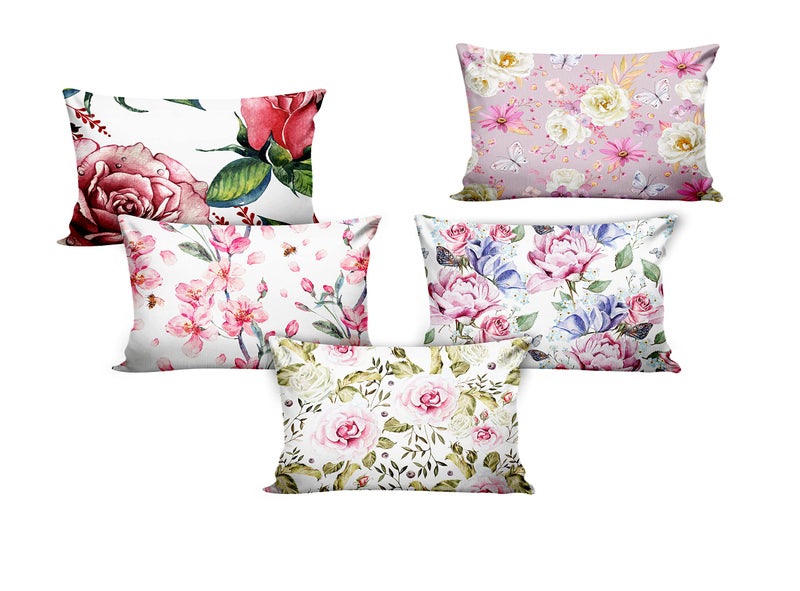Ultimate Trends Polyester Digital Modern Printed Pillow Cover 12x18 Set of 5, Multi Color (UTCS-1052) - Image 2