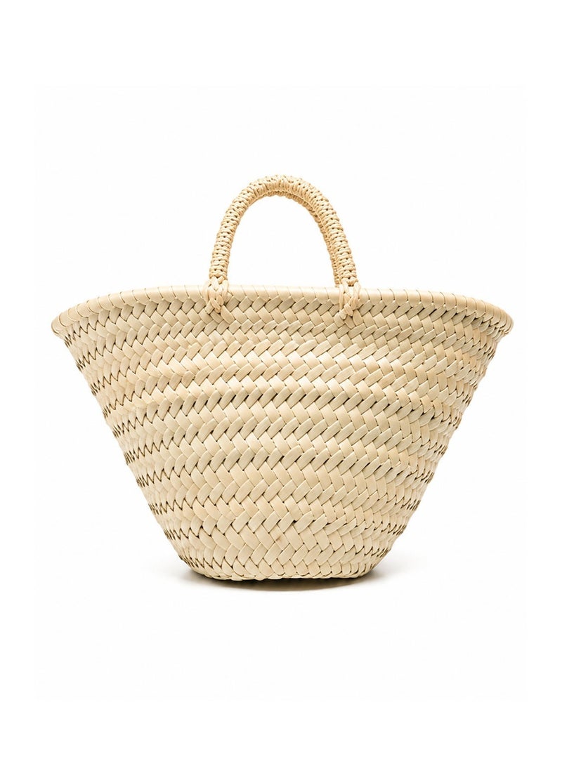 Natural Palm Leaf Woven Basket Medium Size - Image 3