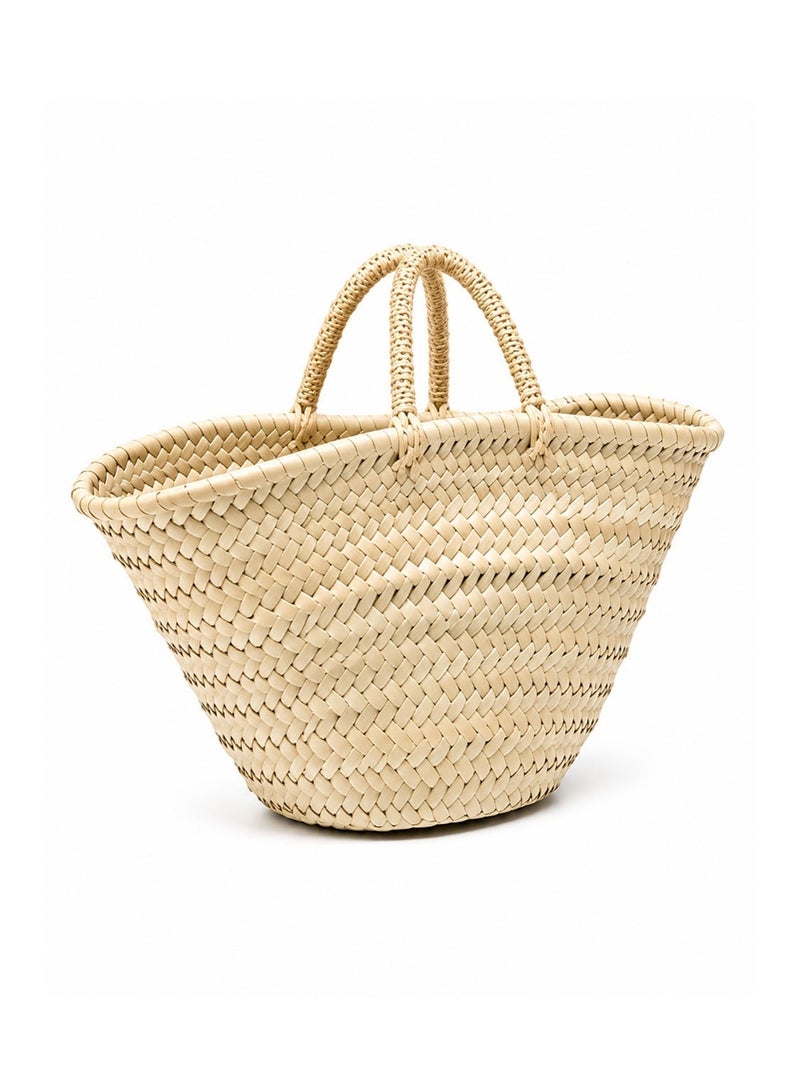 Natural Palm Leaf Woven Basket Medium Size - Image 2