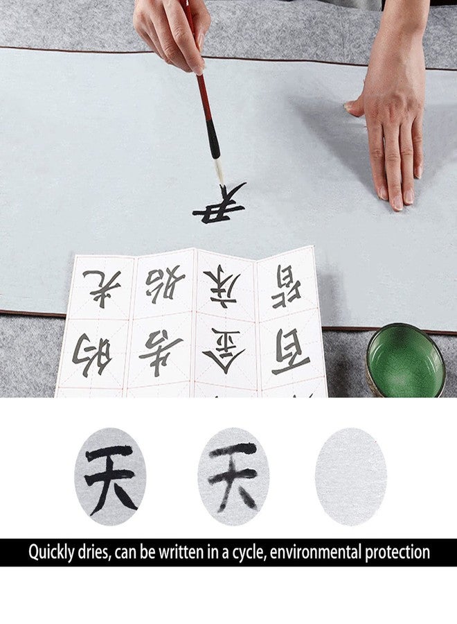 GOTOTOP Water Writing Cloth, Brocade Nonwoven Water Drawing Writing Cloth Reusable Water Paper Chinese Calligraphy Mat Calligraphy Practicing Tool Student Stationery, 15 x 30.7in - Image 5