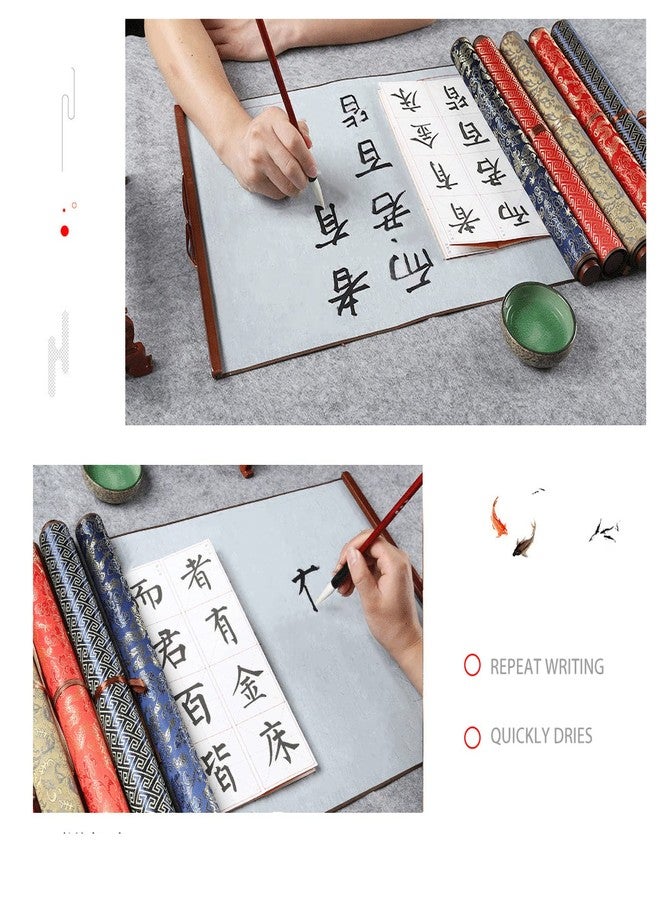 GOTOTOP Water Writing Cloth, Brocade Nonwoven Water Drawing Writing Cloth Reusable Water Paper Chinese Calligraphy Mat Calligraphy Practicing Tool Student Stationery, 15 x 30.7in - Image 4