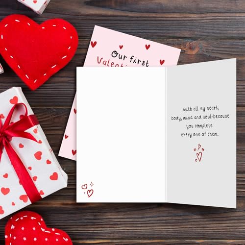 Ogeby First Valentine's Day Card for Husband Wife, Romantic 1st V-day Card for Him Her, Our First Valentine's Day As Mr & Mrs Cards - Image 3