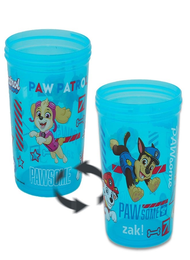 PAW PATROL مجموعة أكواب شرب باو باترول - مجموعة أكواب سفر مكونة من 2 أكواب خالية من BPA، غطاء وشفاطة بالإضافة إلى ملصقات للأطفال الصغار | 13 أونصة من مستلزمات مدرسة باو باترول - Image 4