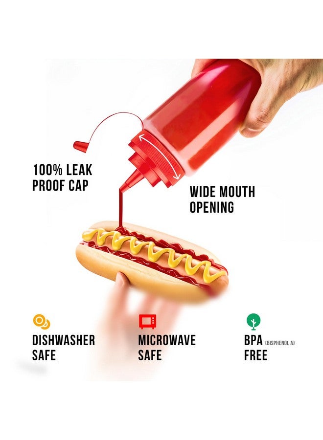 Norcalway Norcalway Condiment Squeeze Bottles for Sauces Liquids - 12 OZ Kitchen Squirt Bottles for Liquids - Plastic Condiment Bottles for Sauce, Ketchup, Dressing, Oil - Easy Pour & Clean - Image 1