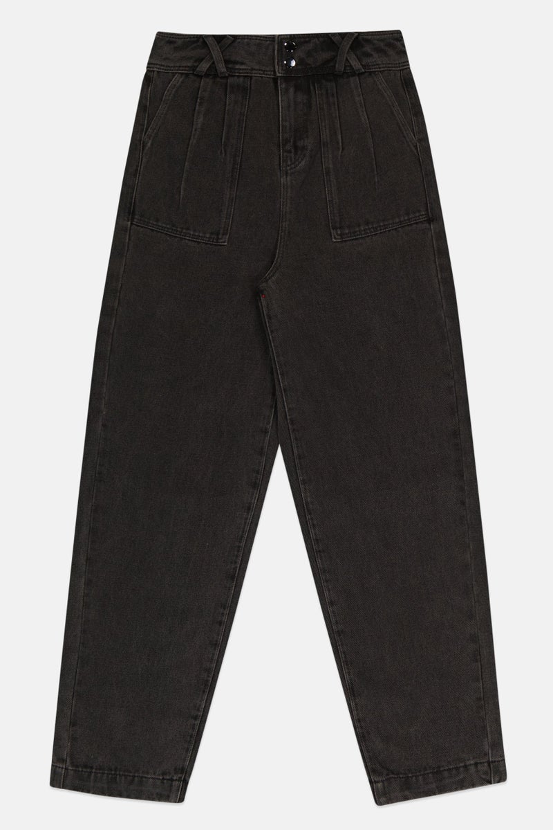 VERO MODA جينز قابل للتمدد مغسول للنساء، رمادي - Image 2