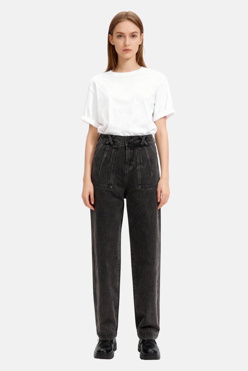 VERO MODA جينز قابل للتمدد مغسول للنساء، رمادي - Image 1