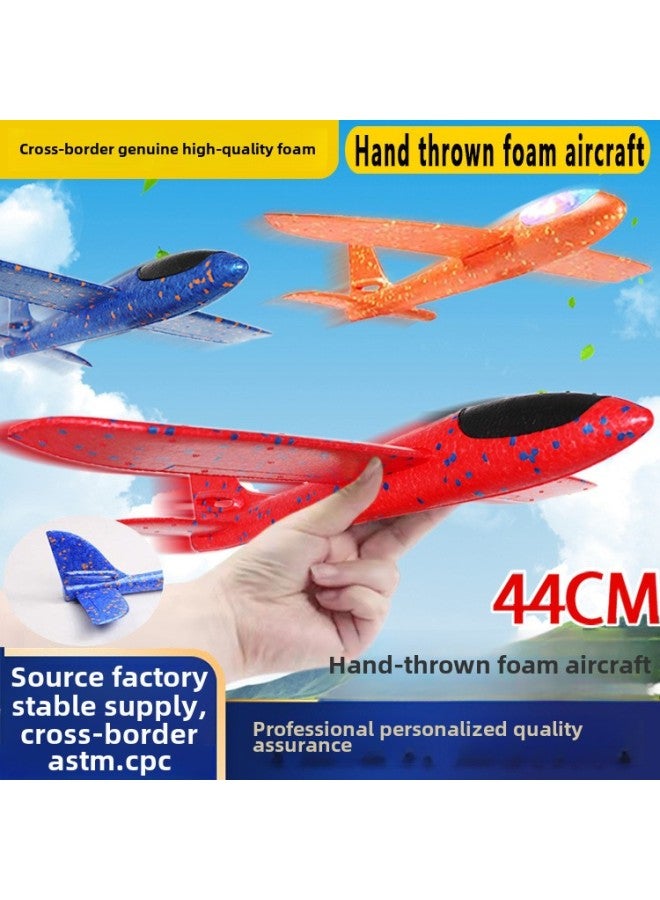 Foam Aircraft 44cm Hand Throwing Foam Aircraft Outdoor Children's Toy Gliding Swing Aircraft Model Sliding Toy-Color:Orange Foam Aircraft 44cm ]  - Image 2