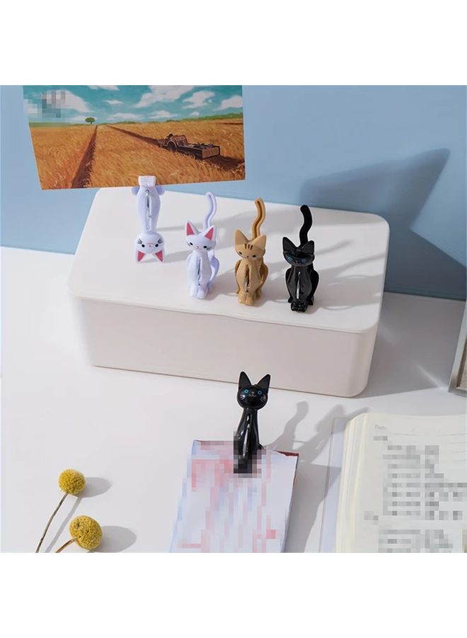 Black 4 Pack Cute Cat Memo Clips For Office Home Snack Bag Windproof Clothespin - Image 3