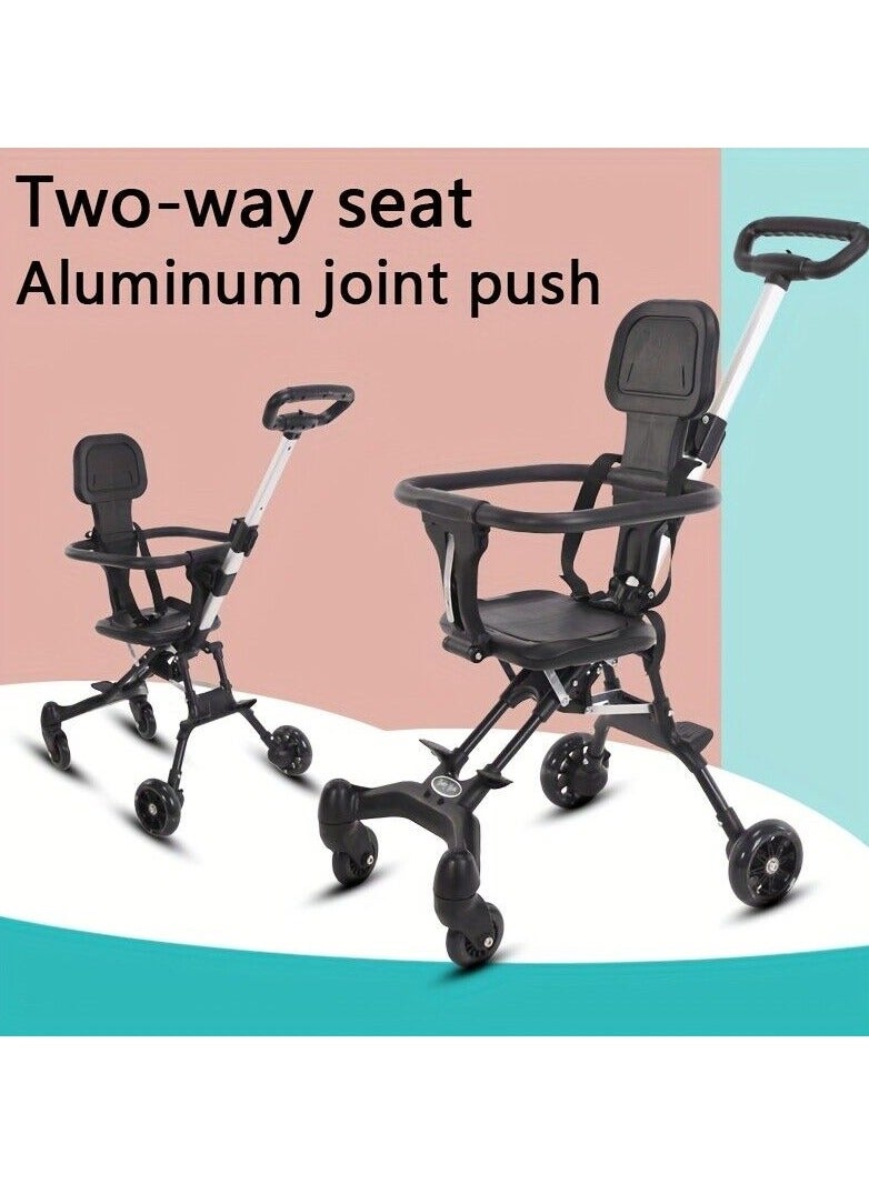 Baby Stroller Professional Foldable 4 Wheels Ergonomic Adjustable Infant Carriage for 1-6 Years Old | Lightweight Compact Portable Travel Pushchair Airplane Friendly Baby Stroller Type-B Brown - Image 2