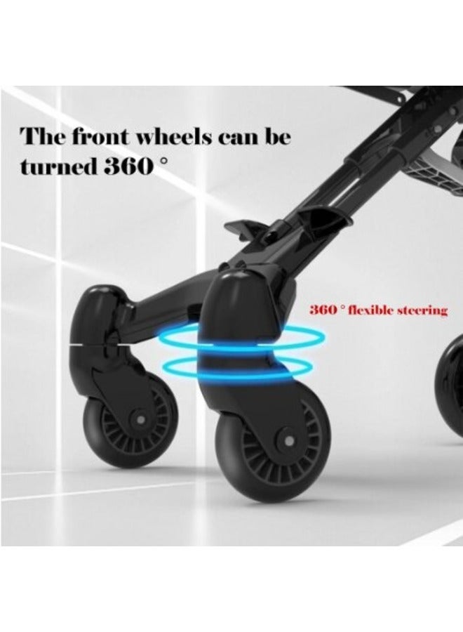 Baby Stroller Professional Foldable 4 Wheels Ergonomic Adjustable Infant Carriage for 1-6 Years Old | Lightweight Compact Portable Travel Pushchair Airplane Friendly Baby Stroller Type-B Brown - Image 5