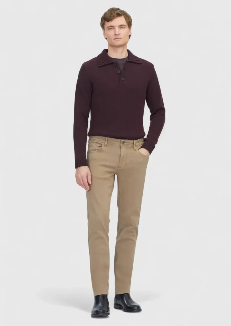 رامسي بنطال قطني محبوك بقصة ضيقة مناسب للإطلالات الكاجوال