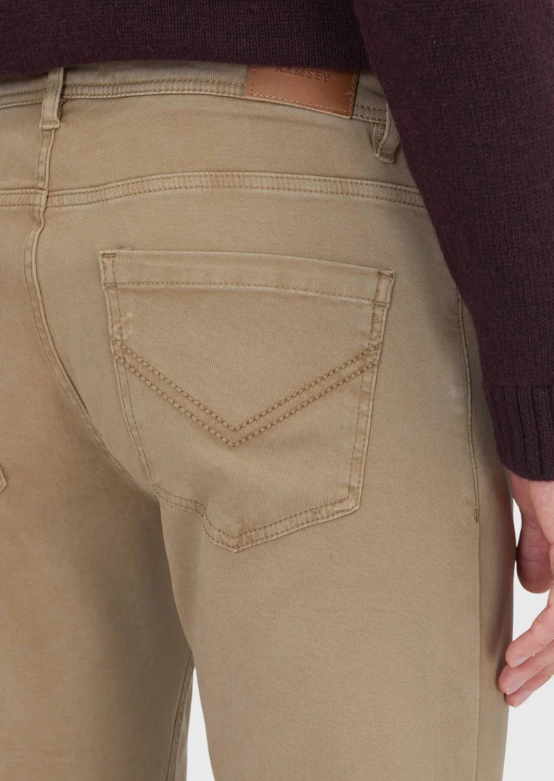 RAMSEY Mink Knitting Slim Fit Casual Cotton Blended Trousers